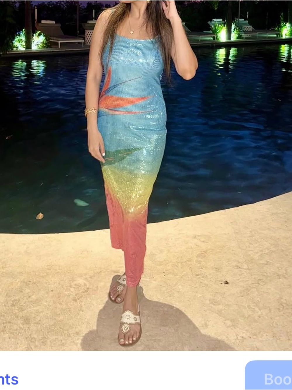 Multi-Color Sequin Ombre Slip Dress